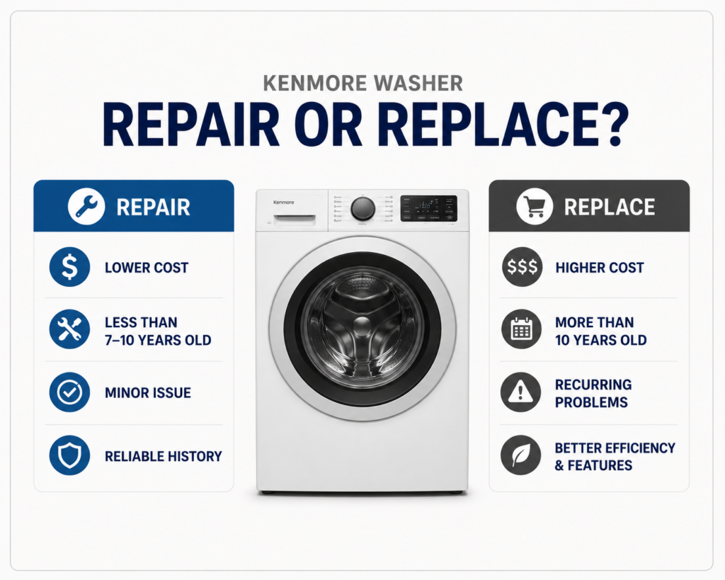 kenmore washer repair or replace