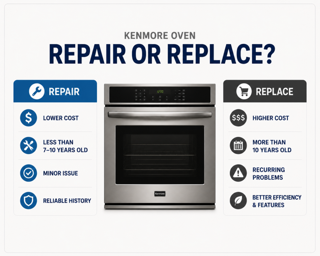kenmore oven repair or replace