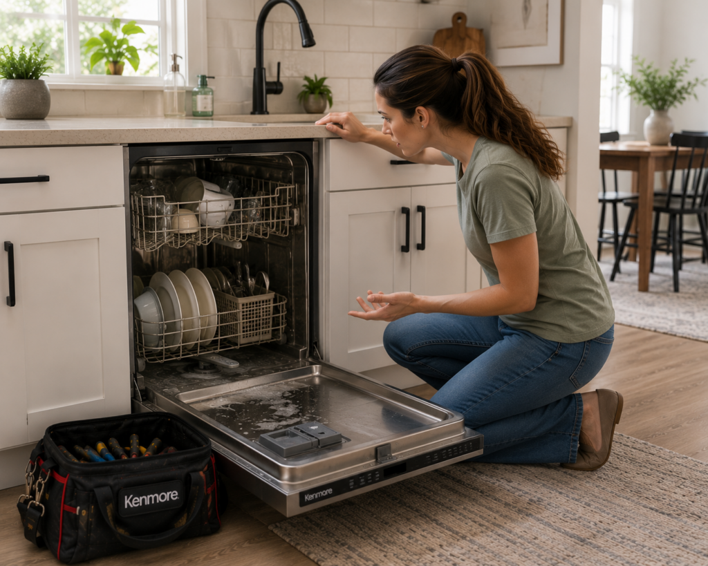 kenmore dishwasher not draining
